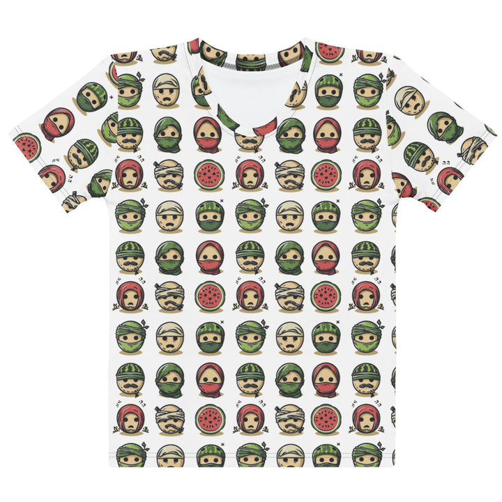 Palestine Emoji - Women’s All-Over T-Shirt, Womens Crew Neck T Shirt White