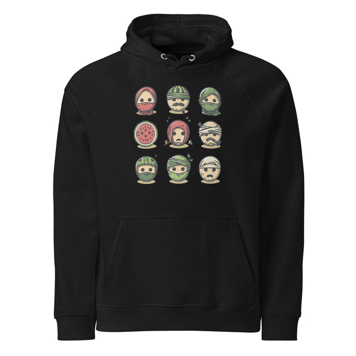 Palestine Emoji - Women’s Eco Raglan Hoodie, Eco Raglan Hoodie Black