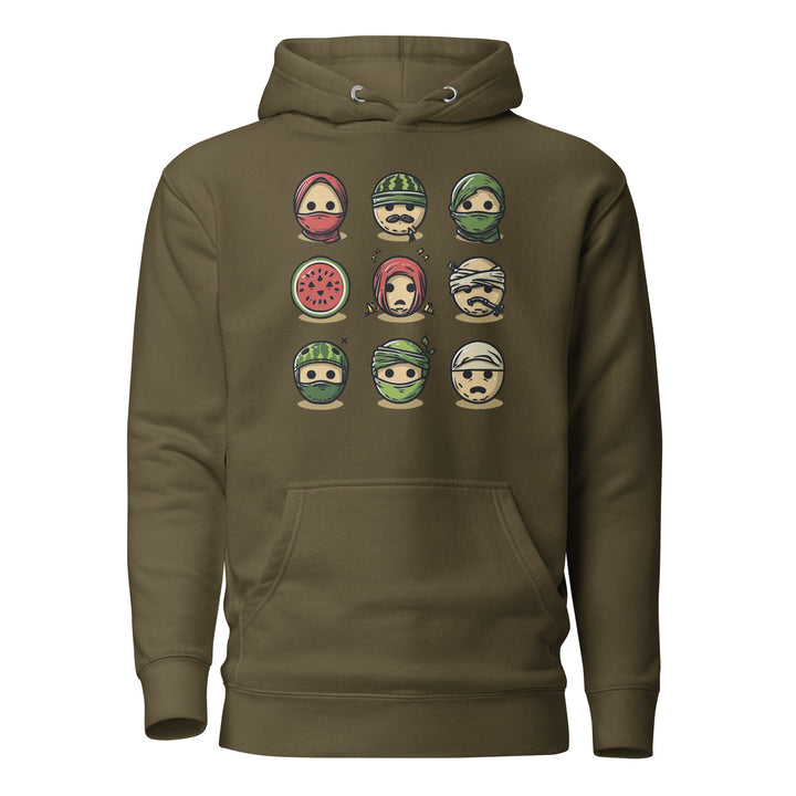 Palestine Emoji - Women’s Hoodie, Military Green