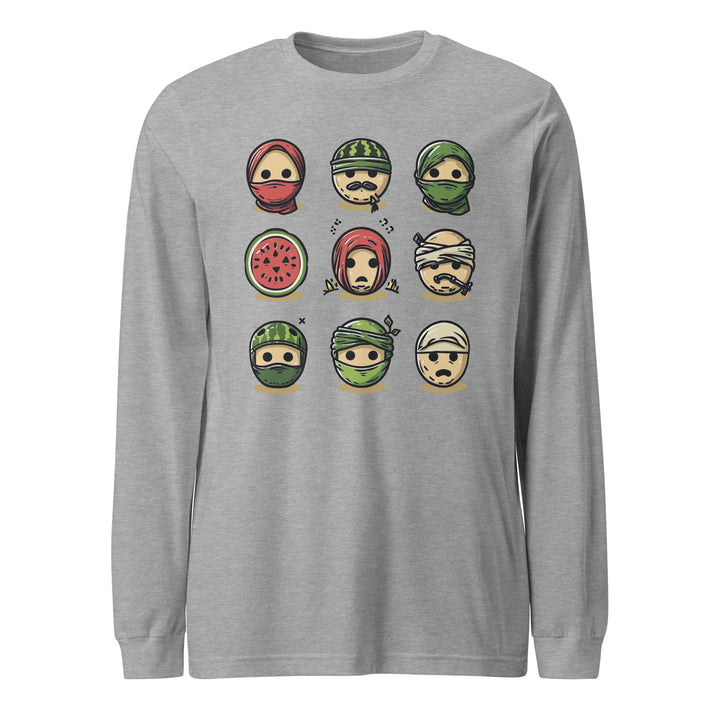 Palestine Emoji - Women’s Long Sleeve Tee, Heather