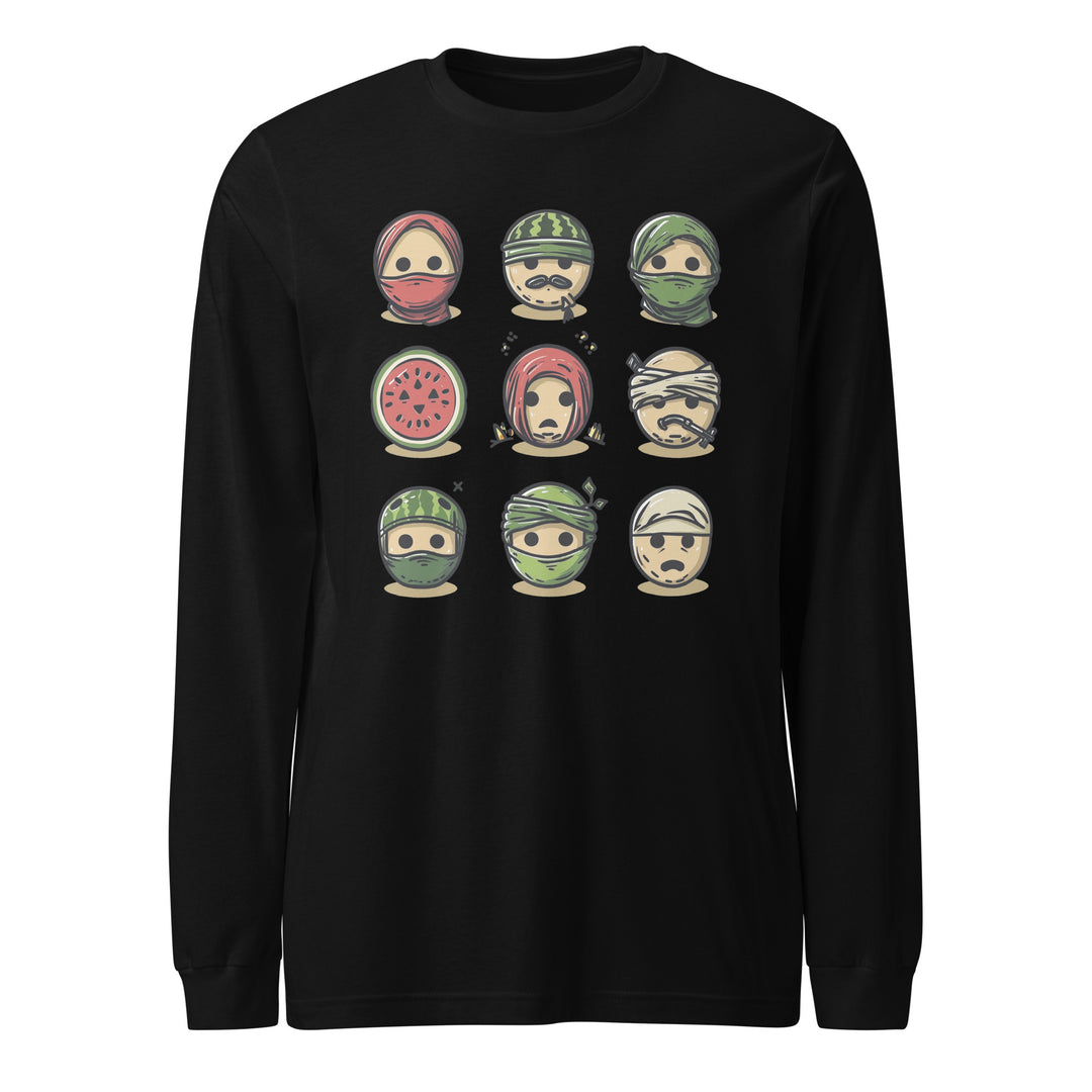 Palestine Emoji - Women’s Long Sleeve Tee, Black