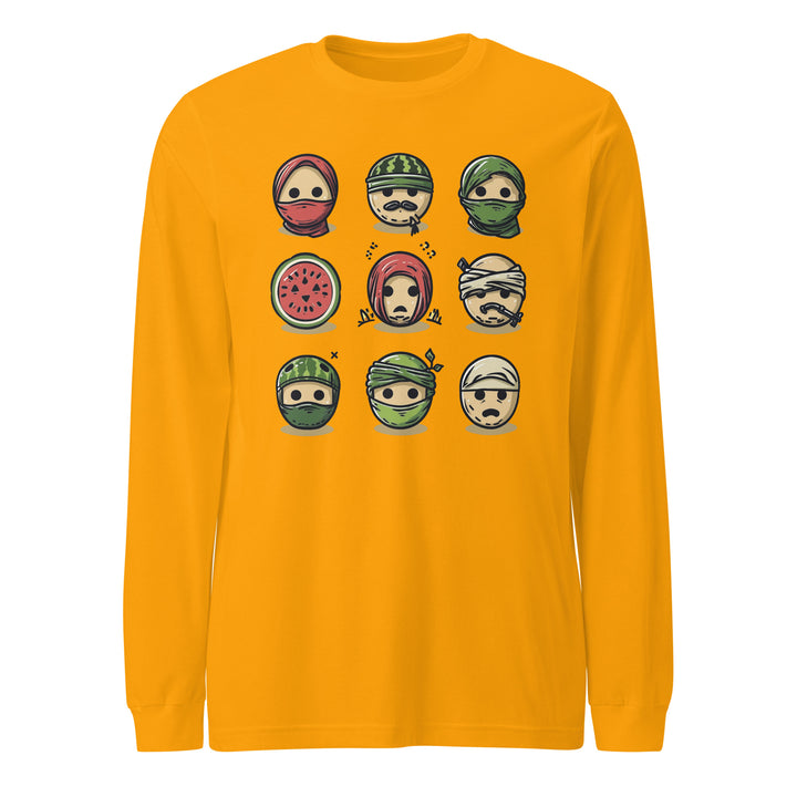 Palestine Emoji - Women’s Long Sleeve Tee, Gold