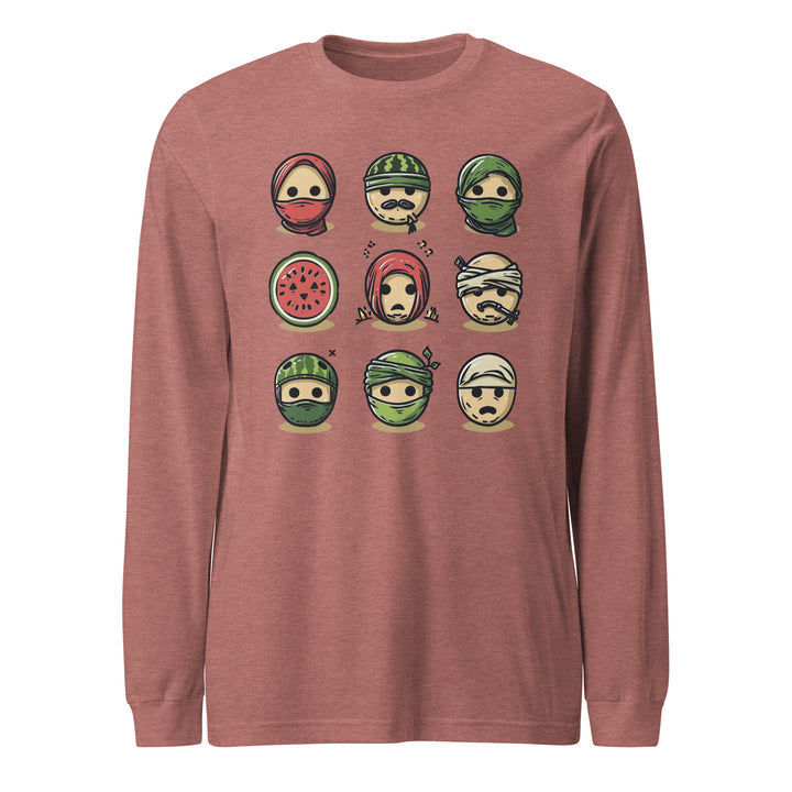 Palestine Emoji - Women’s Long Sleeve Tee, Heather Mauve
