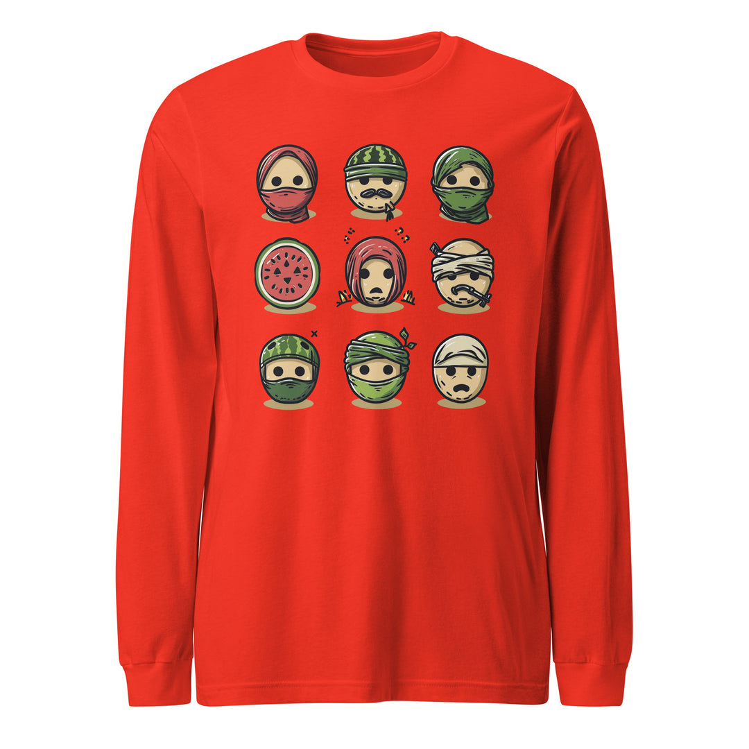 Palestine Emoji - Women’s Long Sleeve Tee, Poppy