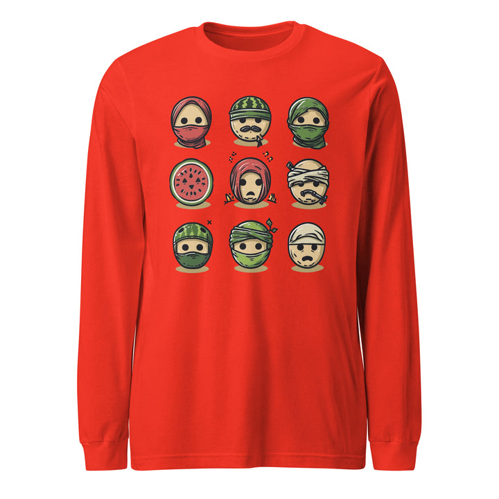 Palestine Emoji - Women’s Long Sleeve Tee, Poppy