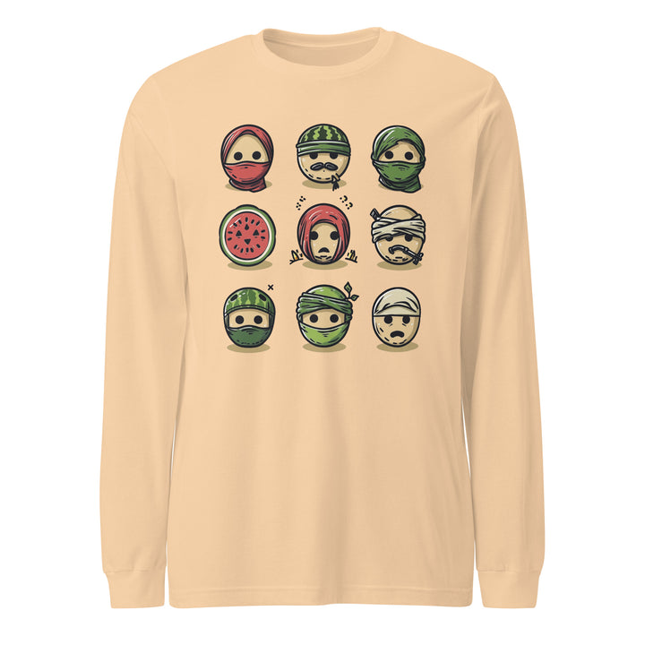 Palestine Emoji - Women’s Long Sleeve Tee, Sand Dune