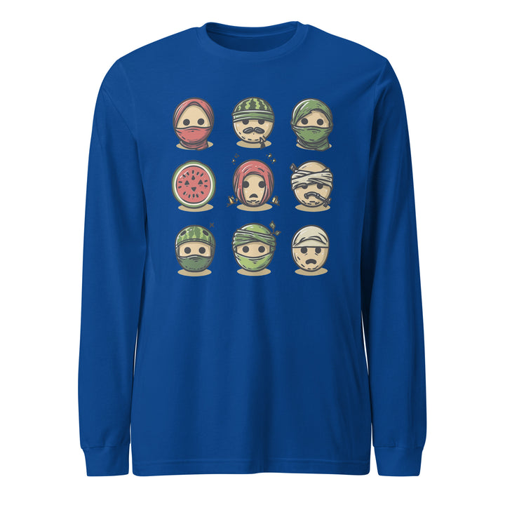 Palestine Emoji - Women’s Long Sleeve Tee, True Royal