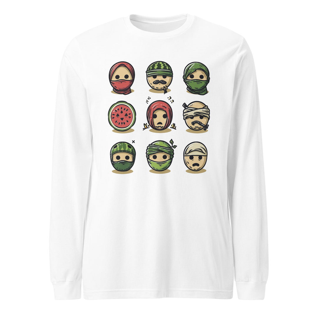 Palestine Emoji - Women’s Long Sleeve Tee, White