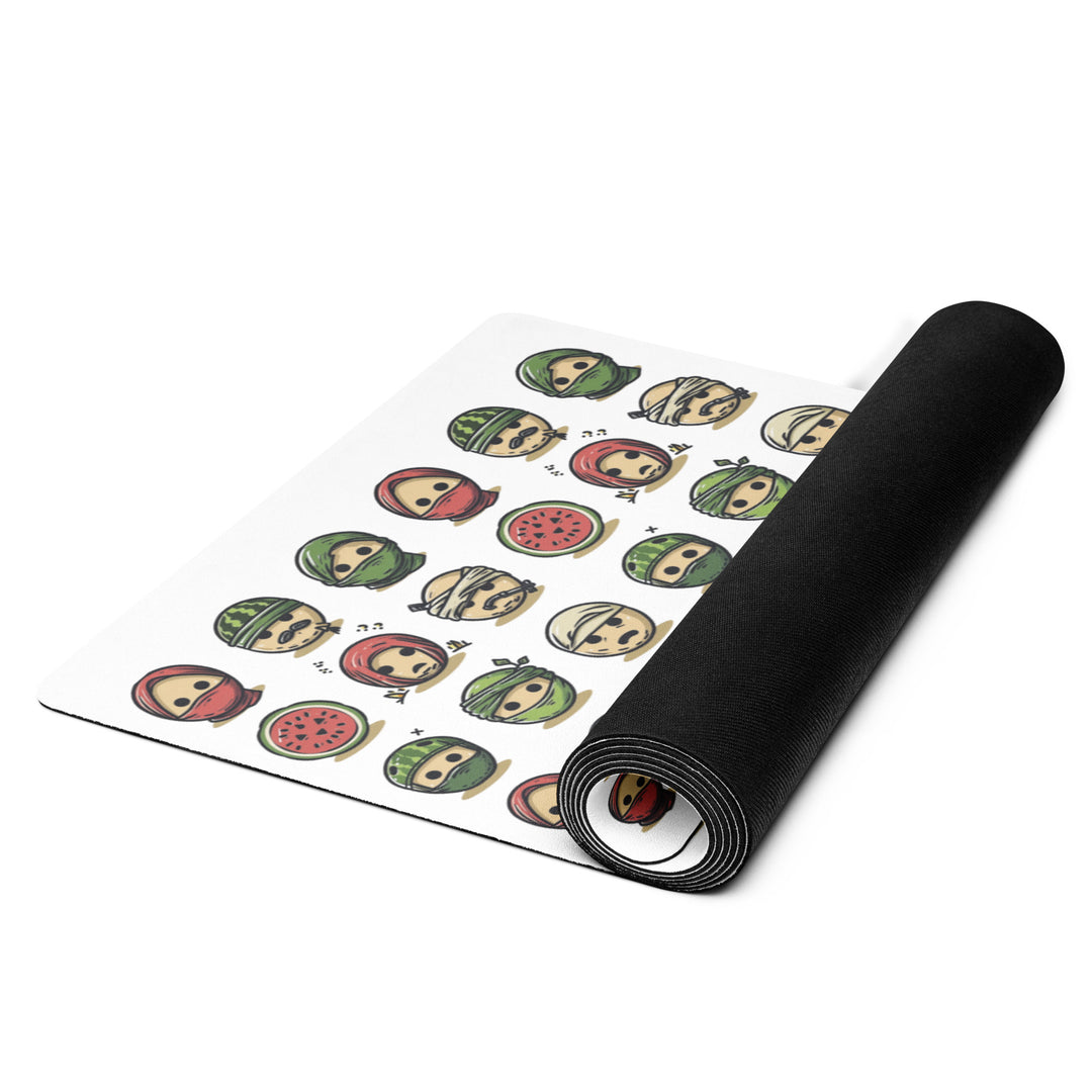Palestine Emoji - Yoga Mat, White