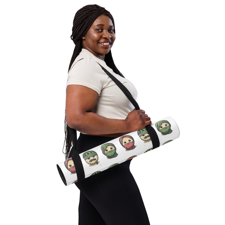 Palestine Emoji - Yoga Mat, White
