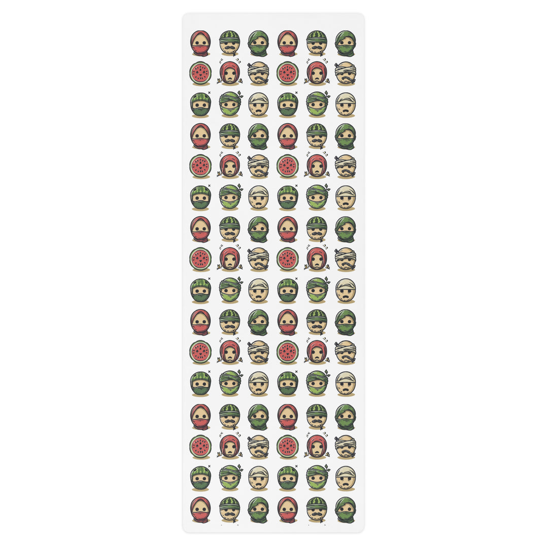 Palestine Emoji - Yoga Mat, White