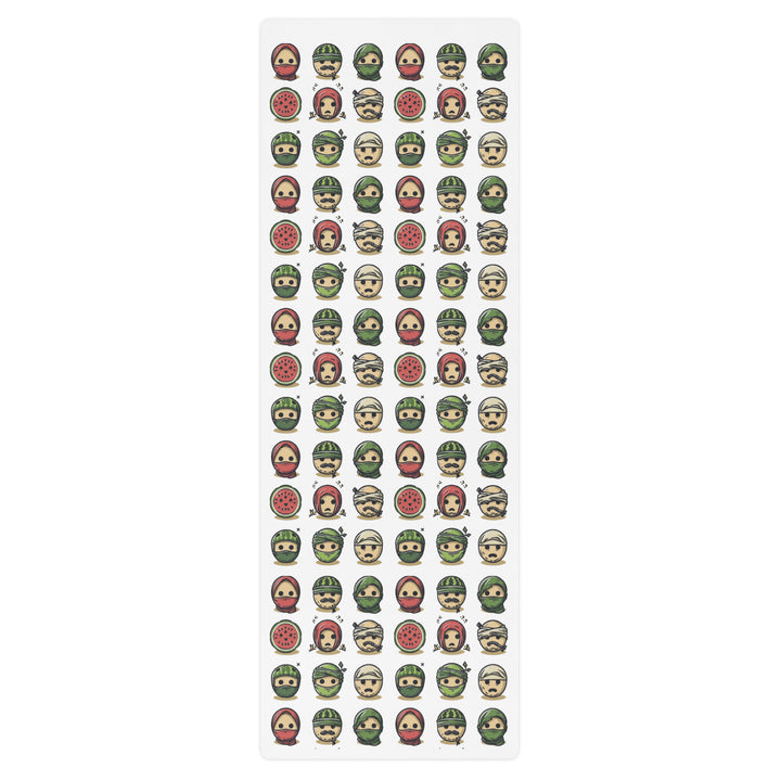 Palestine Emoji - Yoga Mat, White