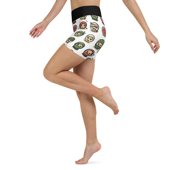 Palestine Emoji - Yoga Shorts, White