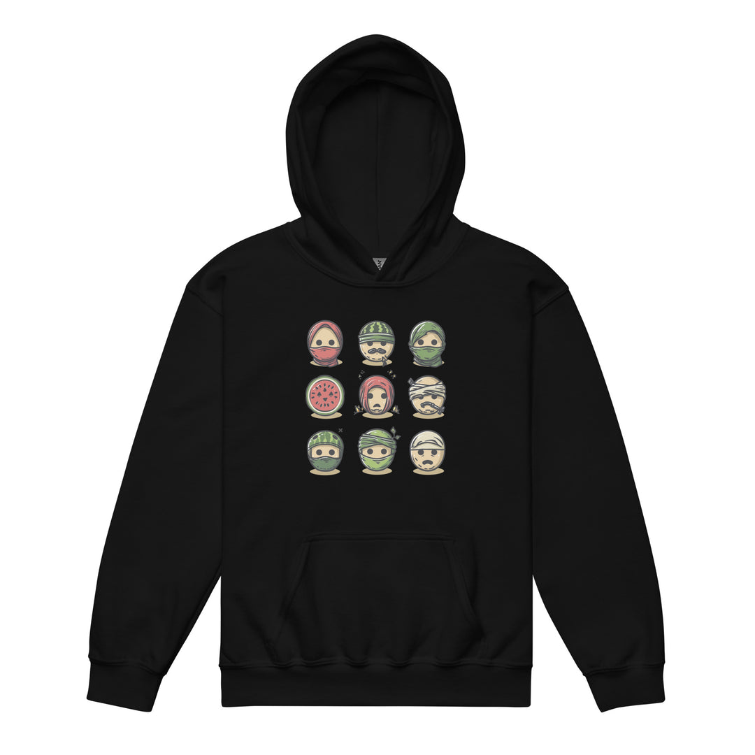 Palestine Emoji - Youth Heavy Blend Hoodie, Black