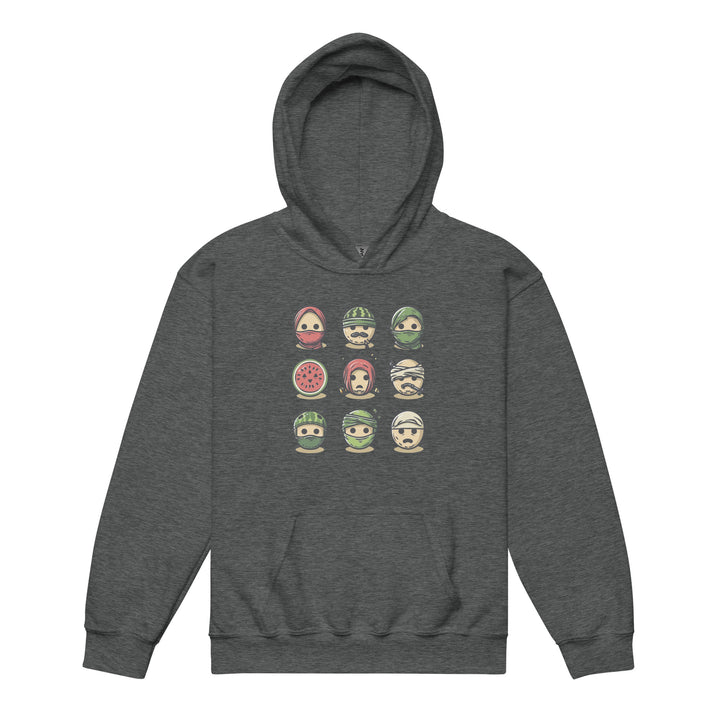 Palestine Emoji - Youth Heavy Blend Hoodie, Dark Heather