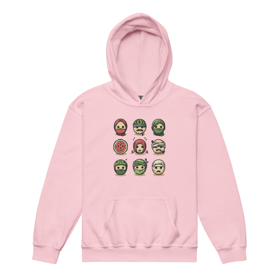 Palestine Emoji - Youth Heavy Blend Hoodie, Light Pink