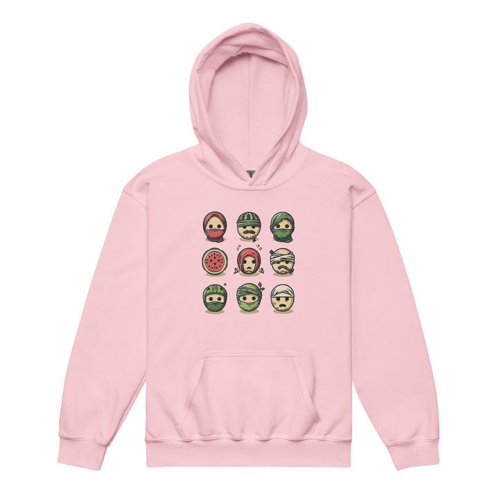 Palestine Emoji - Youth Heavy Blend Hoodie, Light Pink