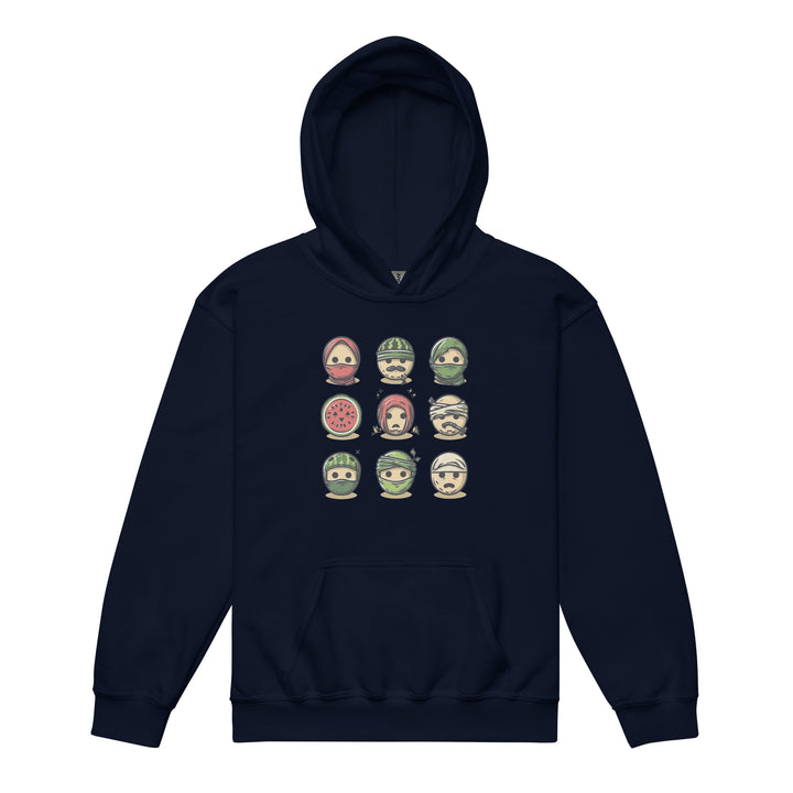 Palestine Emoji - Youth Heavy Blend Hoodie, Navy