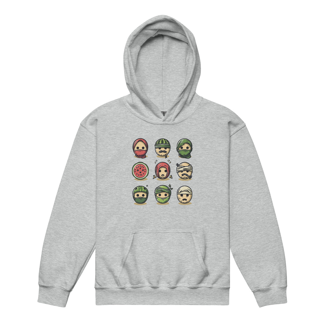 Palestine Emoji - Youth Heavy Blend Hoodie, Sport Grey
