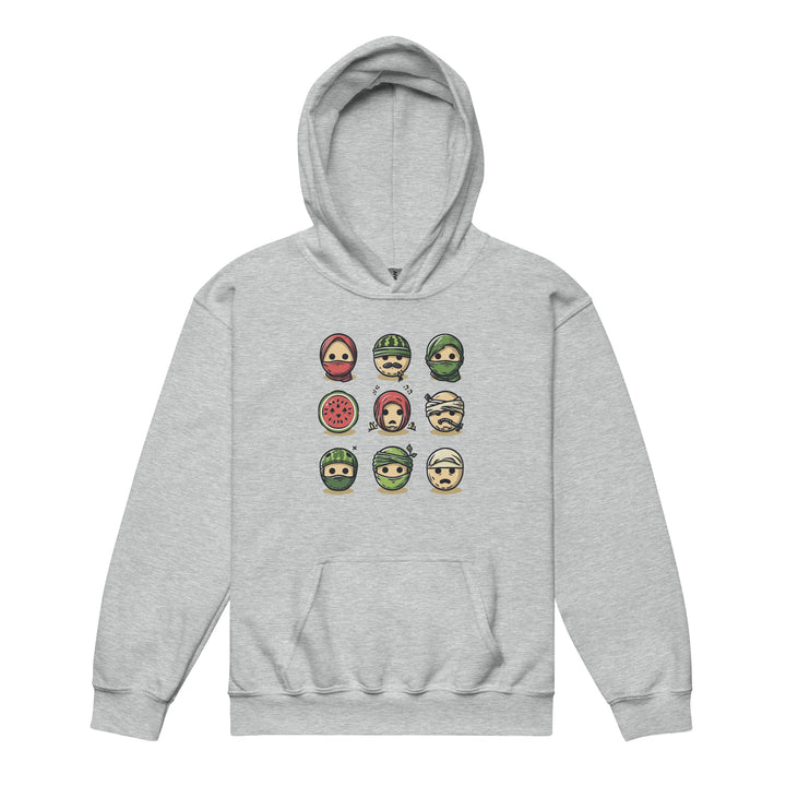 Palestine Emoji - Youth Heavy Blend Hoodie, Sport Grey