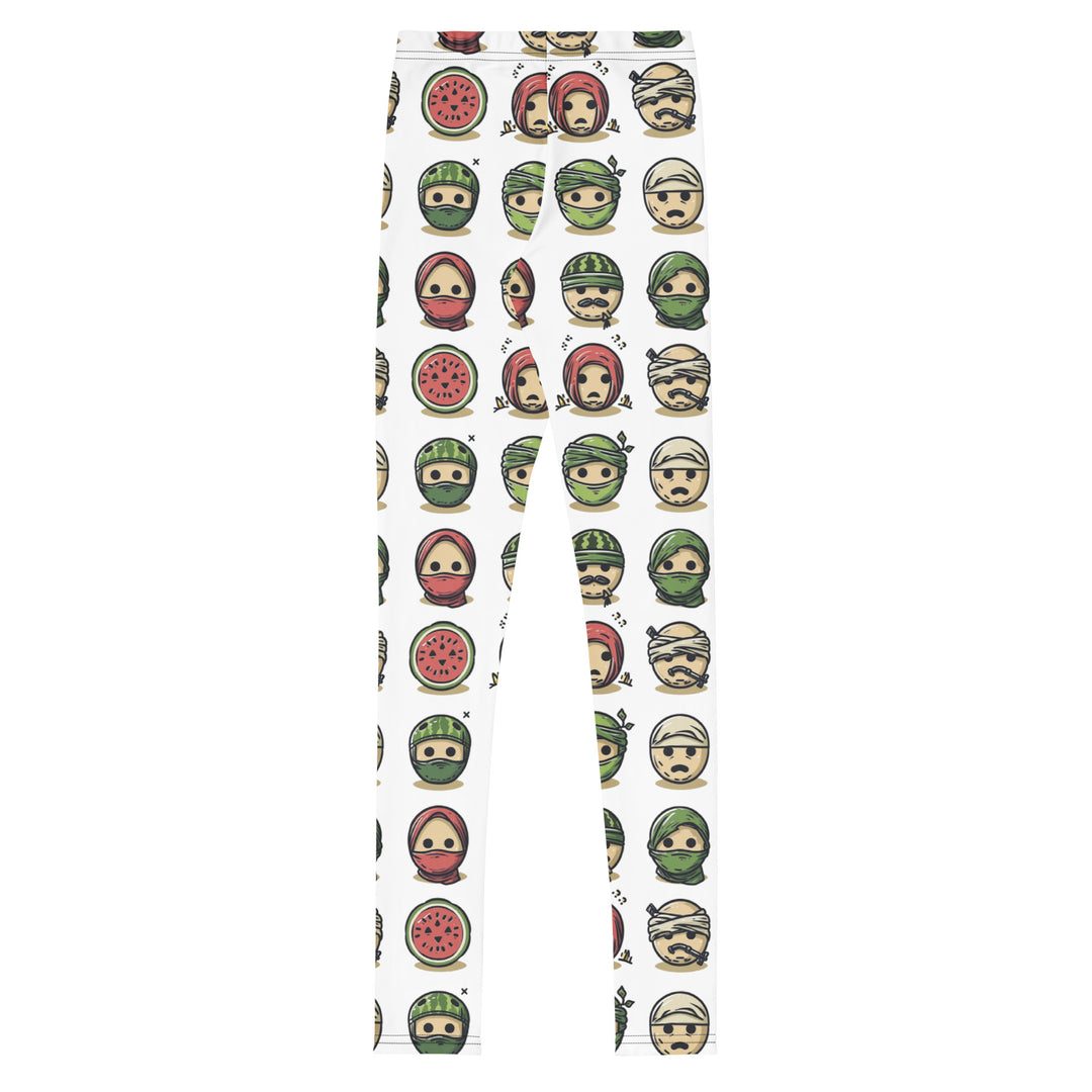 Palestine Emoji - Youth Leggings, White