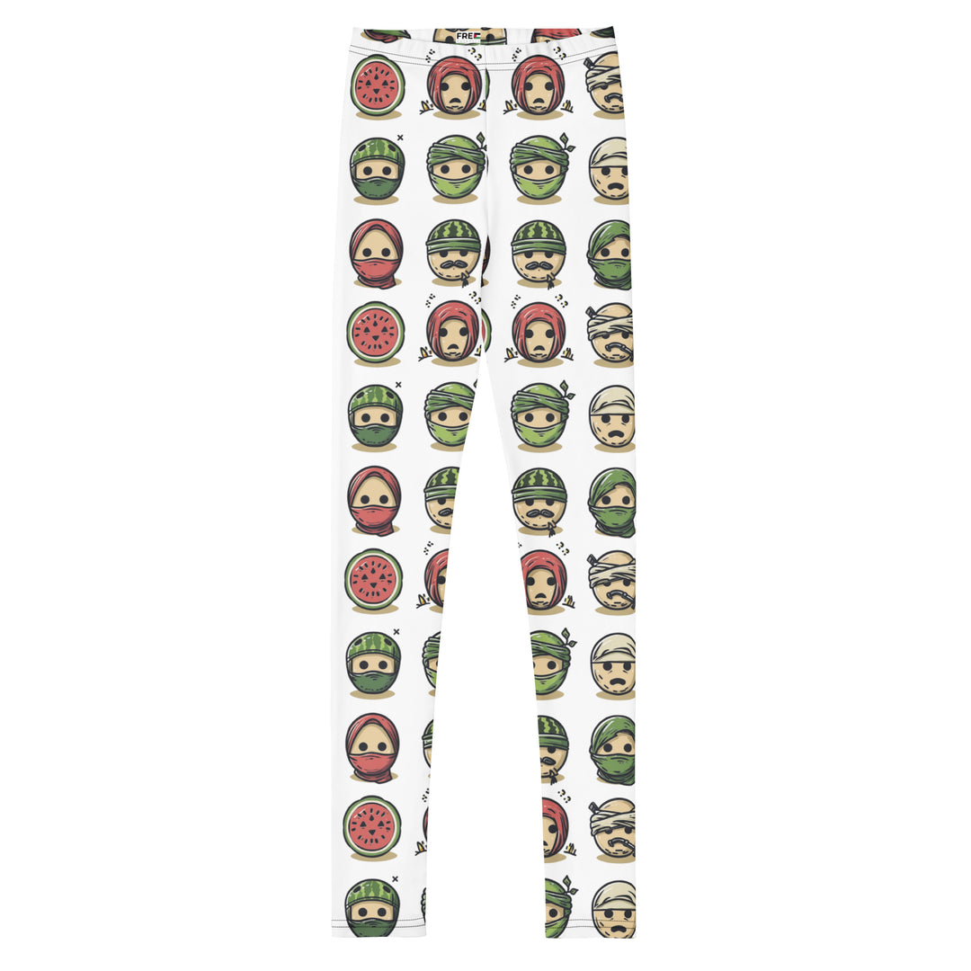 Palestine Emoji - Youth Leggings, White
