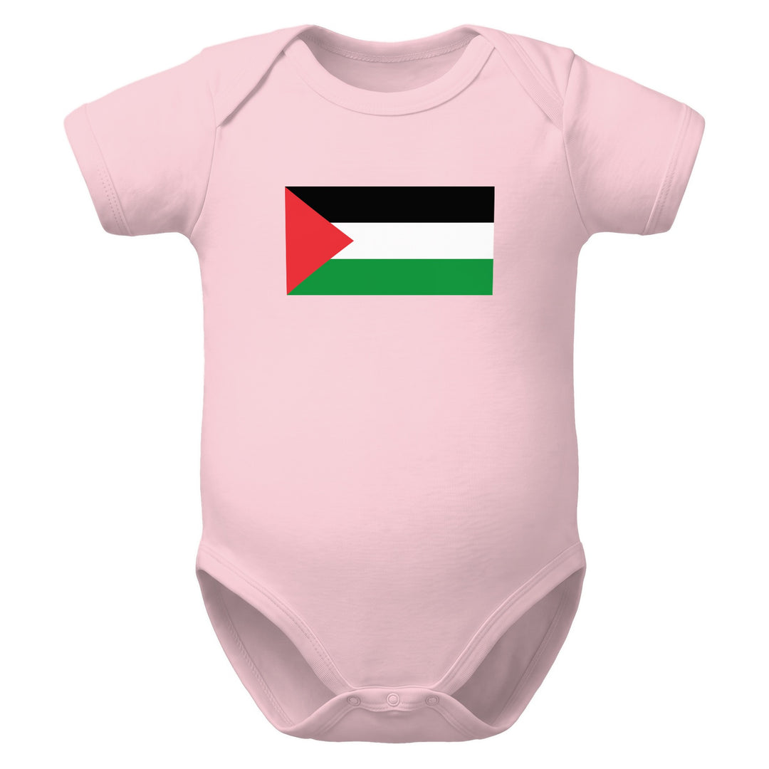 Palestine Flag - Baby Short Sleeve One Piece, Pink