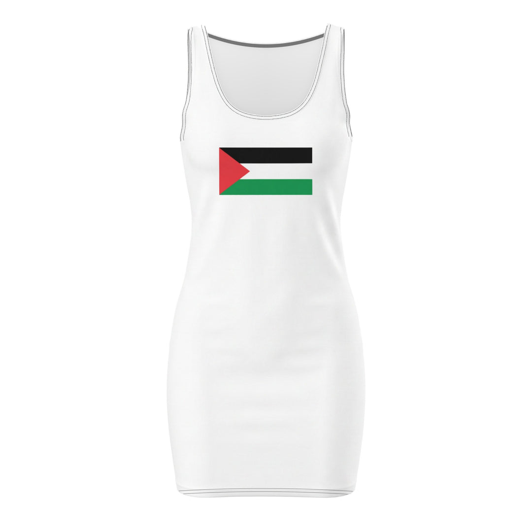 Palestine Flag - Bodycon Dress, Bodycon Dress White