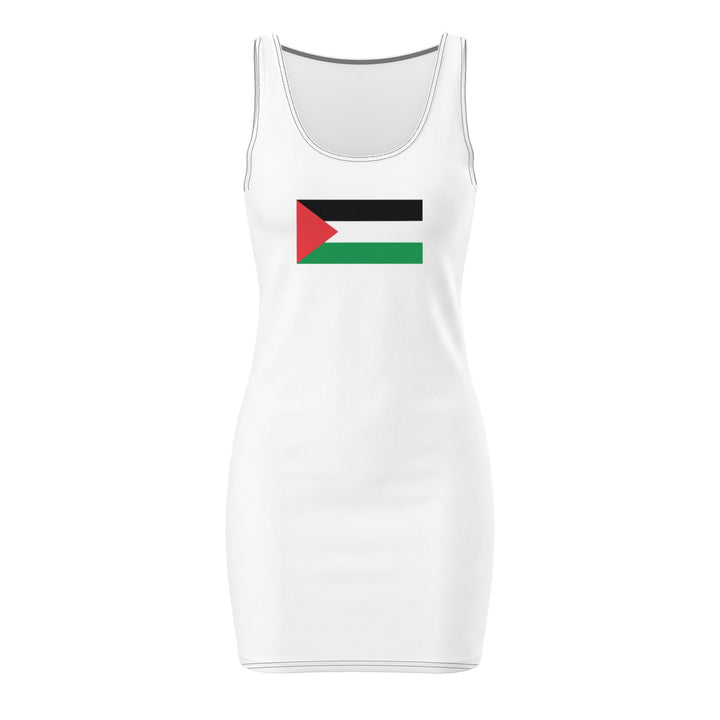Palestine Flag - Bodycon Dress, Bodycon Dress White