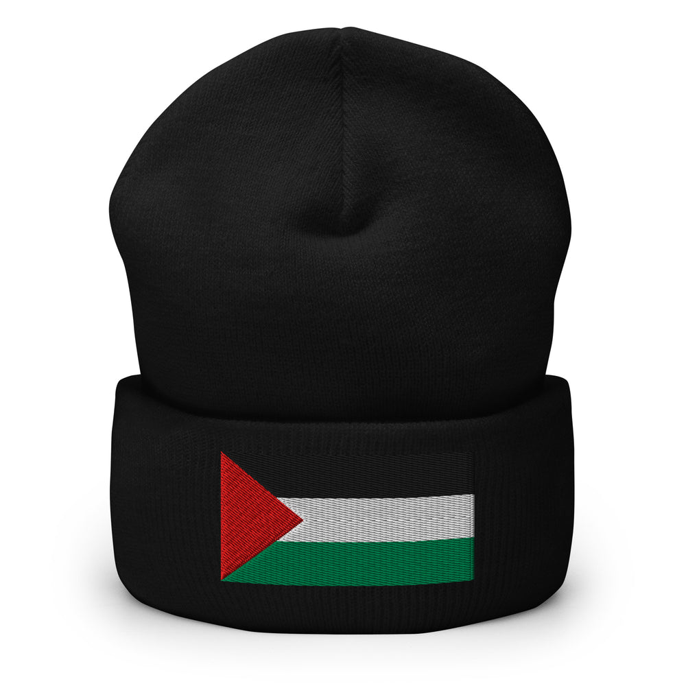 Palestine Flag - Cuffed Beanie, Cuffed Beanie Black