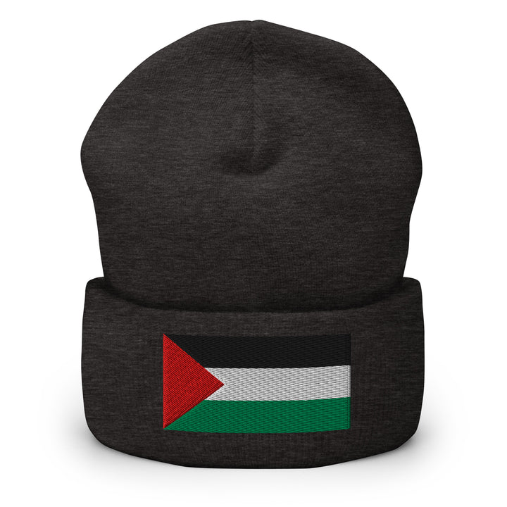 Palestine Flag - Cuffed Beanie, Cuffed Beanie Dark Grey