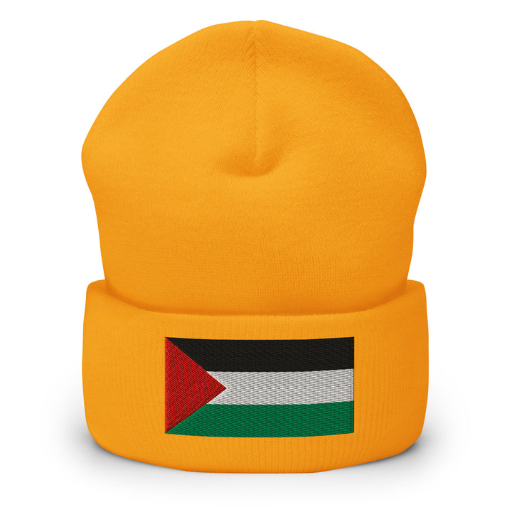 Palestine Flag - Cuffed Beanie, Cuffed Beanie Gold