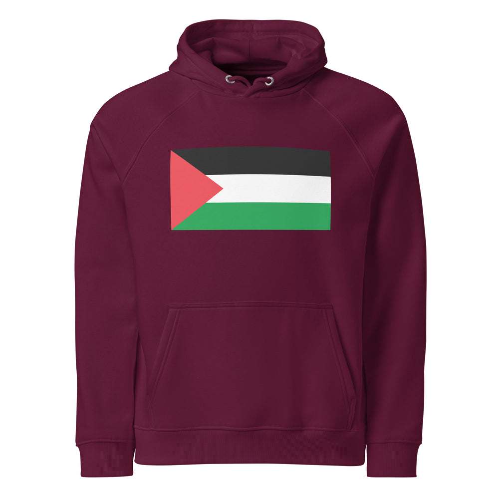 Palestine Flag  - Men’s Eco Raglan Hoodie, Eco Raglan Hoodie Burgundy