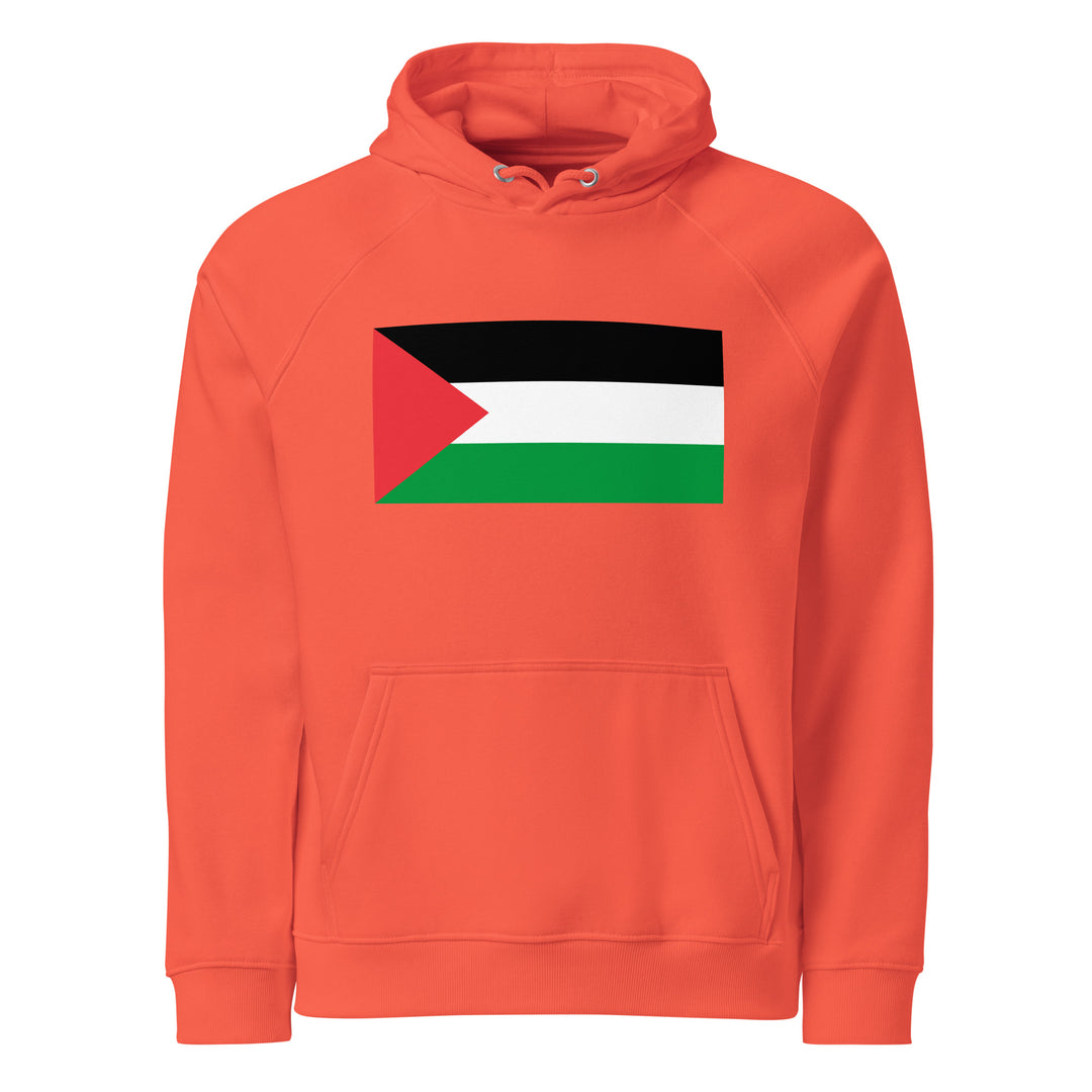 Palestine Flag  - Men’s Eco Raglan Hoodie, Eco Raglan Hoodie Burnt Orange