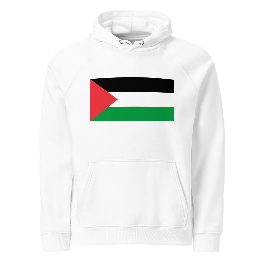 Palestine Flag  - Men’s Eco Raglan Hoodie, Eco Raglan Hoodie White