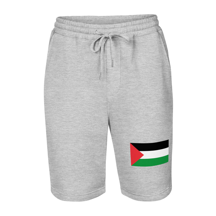 Palestine Flag - Men’s Fleece Shorts, Mens Fleece Shorts Heather Grey