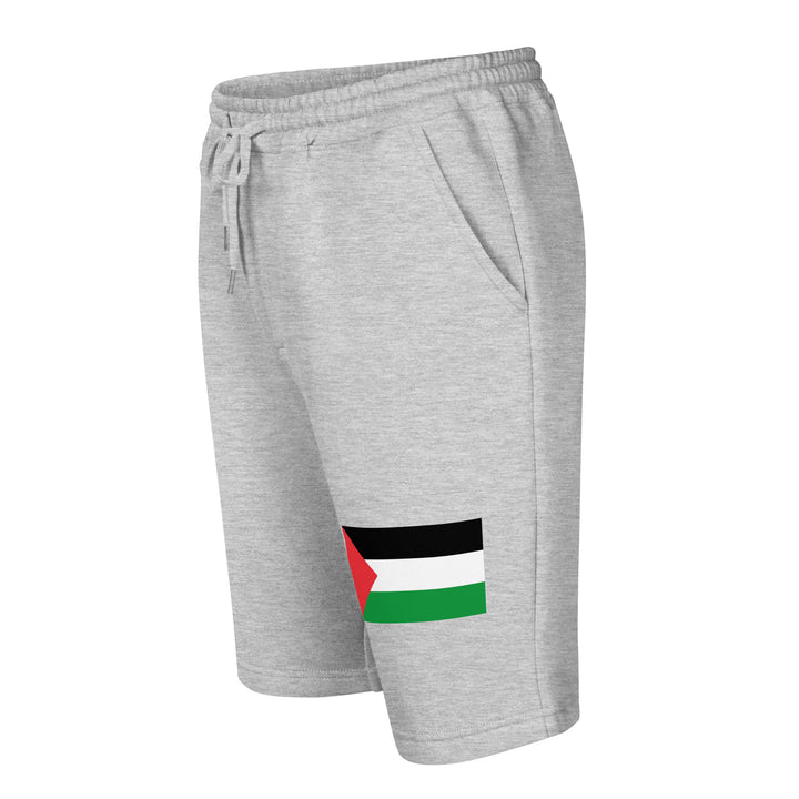 Palestine Flag - Men’s Fleece Shorts, Mens Fleece Shorts Heather Grey