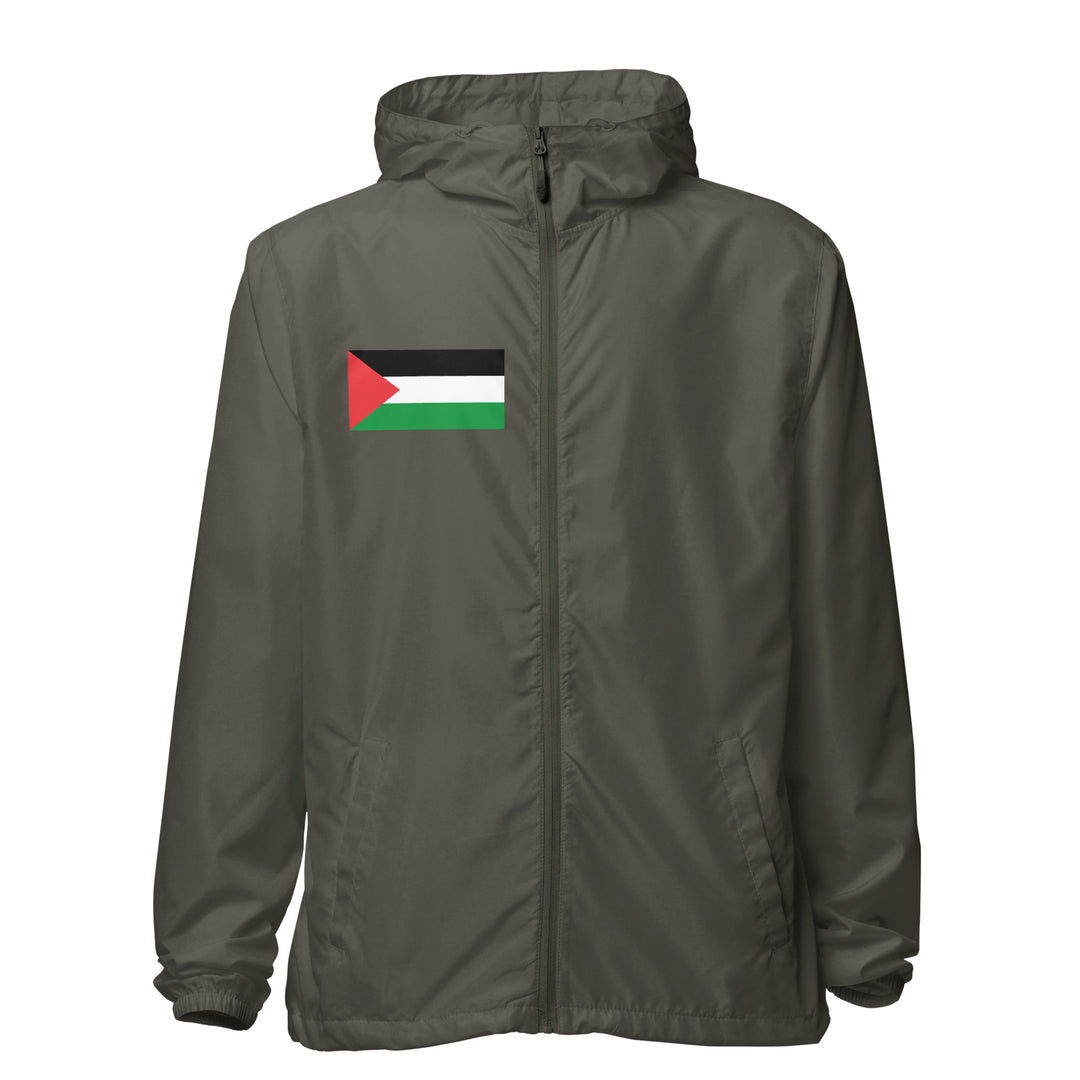 Palestine Flag - Men’s Lightweight Zip-Up Windbreaker, Lightweight Zip Up Windbreaker Graphite