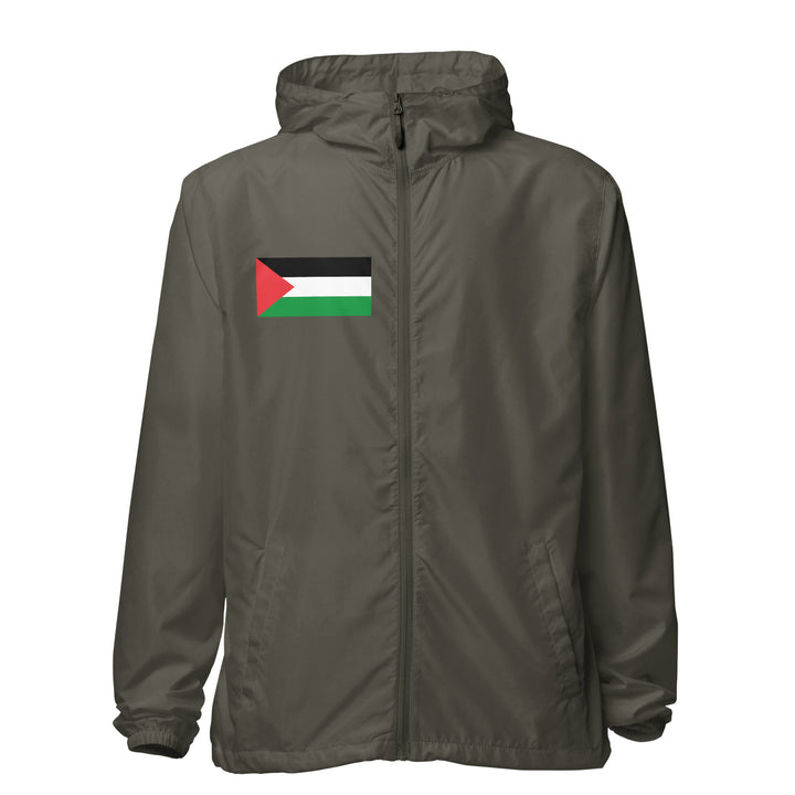 Palestine Flag - Men’s Lightweight Zip-Up Windbreaker, Lightweight Zip Up Windbreaker Graphite