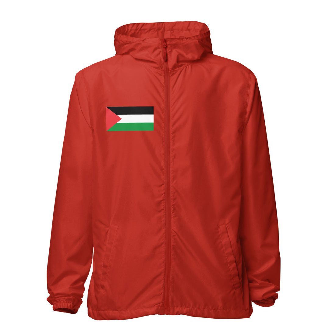 Palestine Flag - Men’s Lightweight Zip-Up Windbreaker, Lightweight Zip Up Windbreaker Red