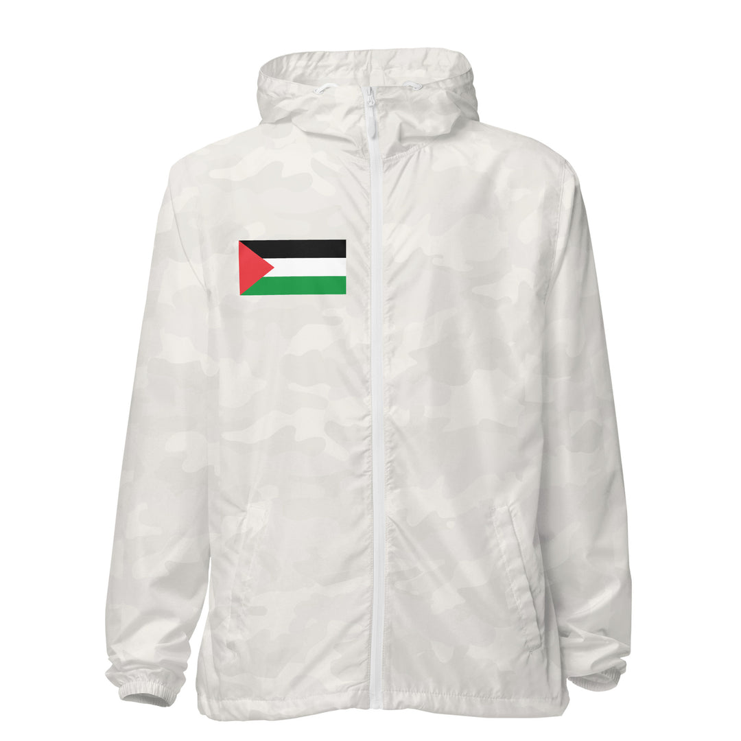 Palestine Flag - Men’s Lightweight Zip-Up Windbreaker, Lightweight Zip Up Windbreaker White Camo