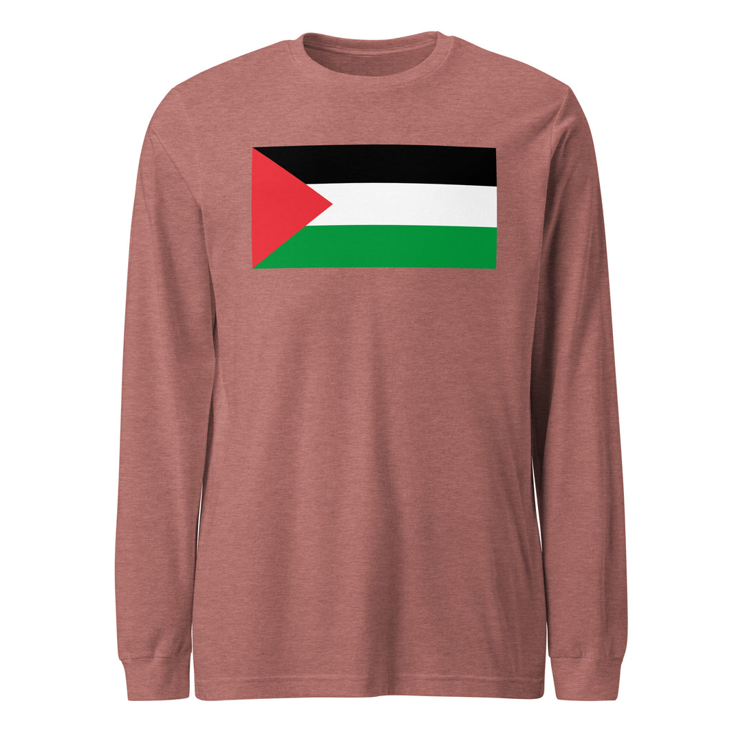 Palestine Flag - Men’s Long Sleeve Shirt, Heather Mauve