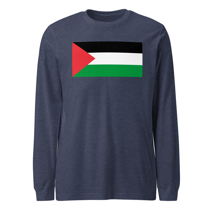 Palestine Flag - Men’s Long Sleeve Shirt, Heather Navy