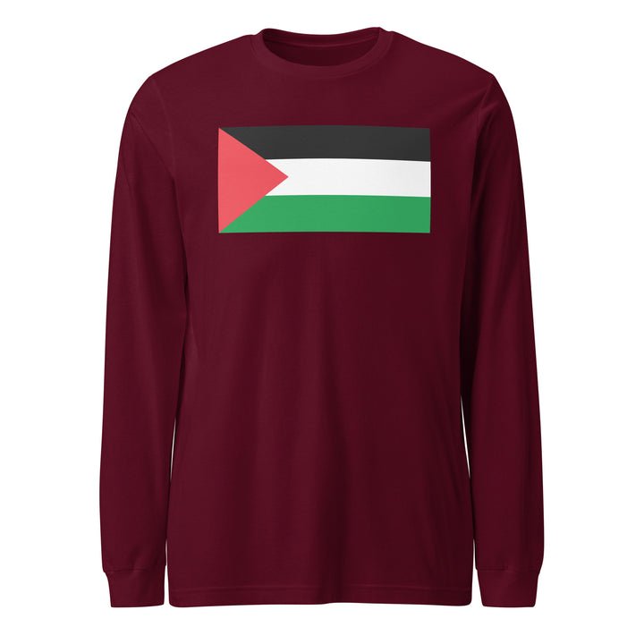 Palestine Flag - Men’s Long Sleeve Shirt, Maroon