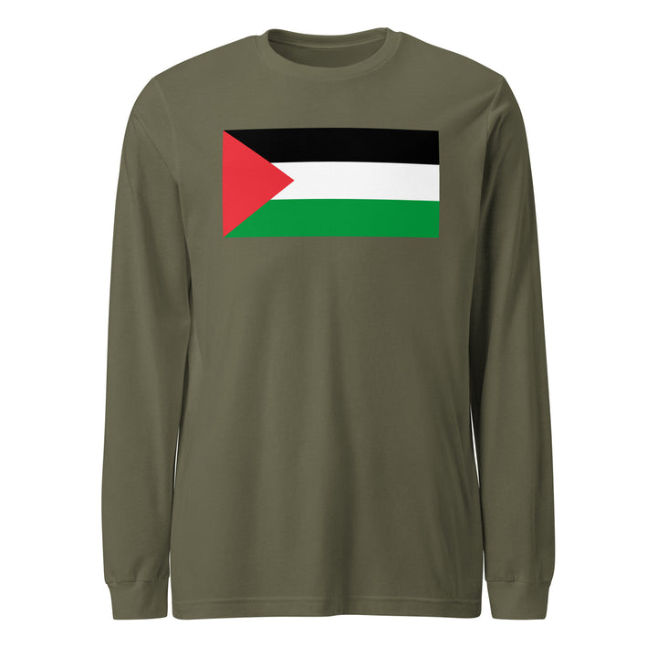 Palestine Flag - Men’s Long Sleeve Shirt, Military Green
