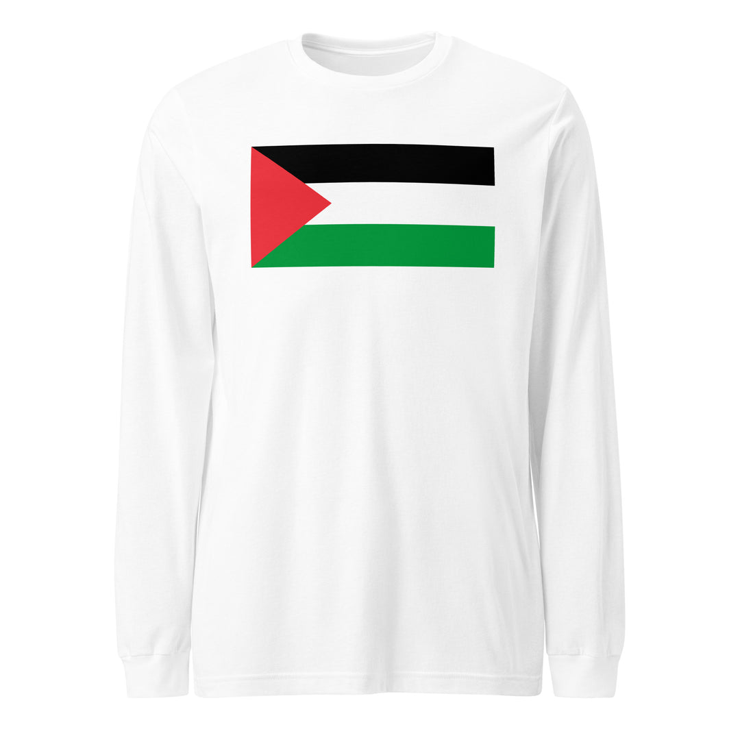 Palestine Flag - Men’s Long Sleeve Shirt, White