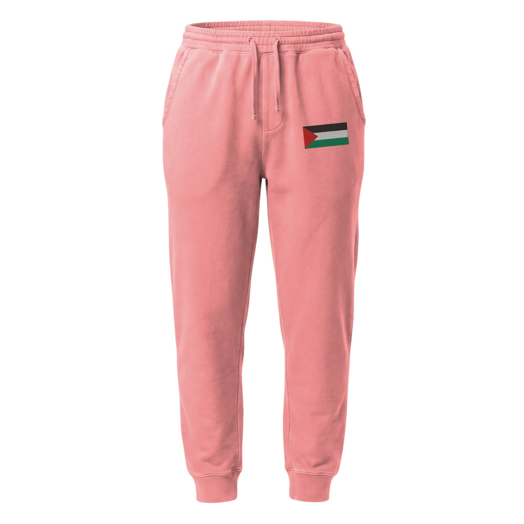 Palestine Flag - Men’s Pigment-Dyed Sweatpants, Pigment Dyed Sweatpants Pigment Pink