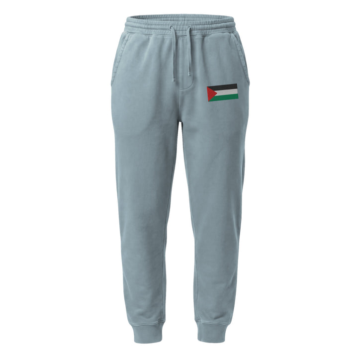 Palestine Flag - Men’s Pigment-Dyed Sweatpants, Pigment Dyed Sweatpants Pigment Slate Blue