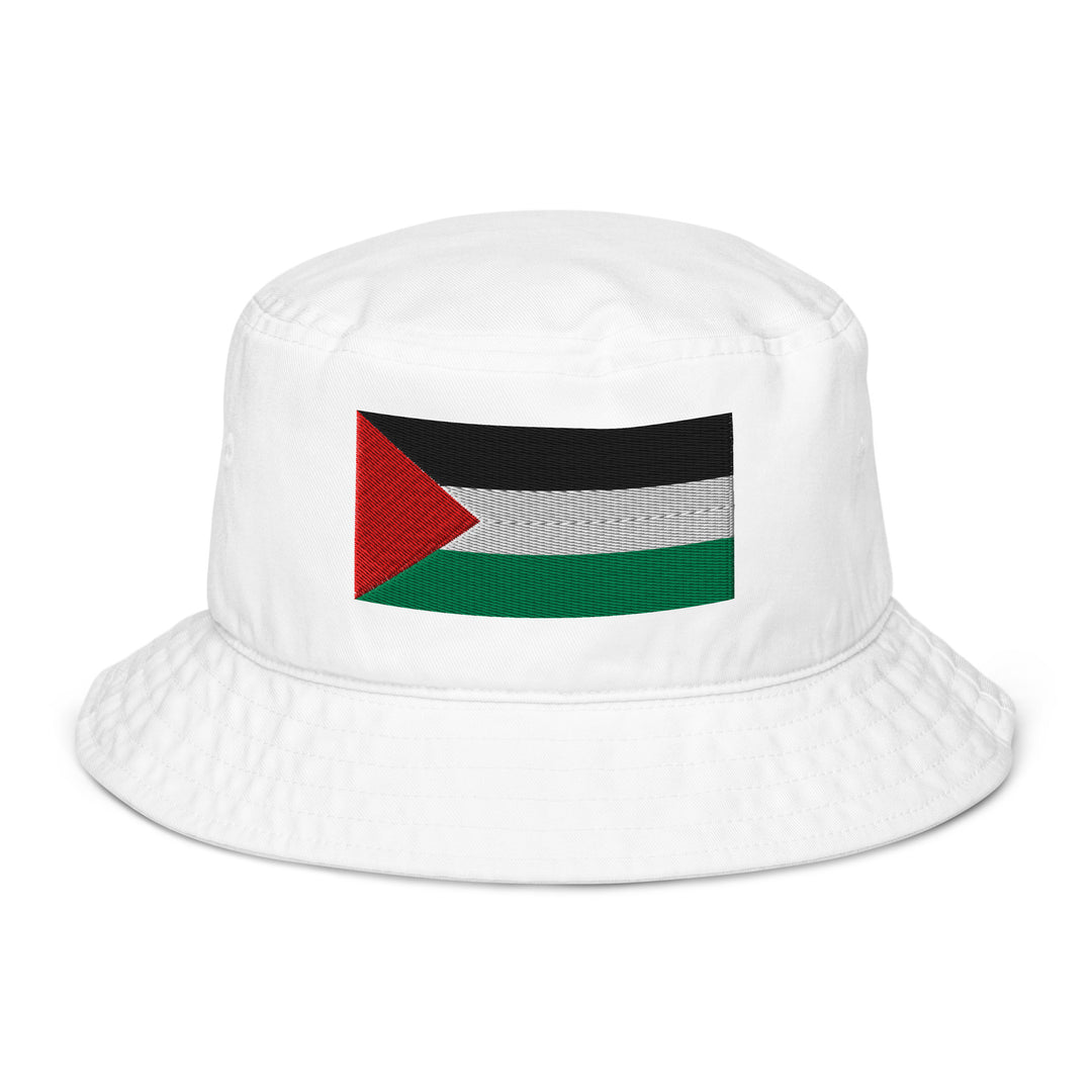 Palestine Flag - Organic Bucket Hat, Bio White