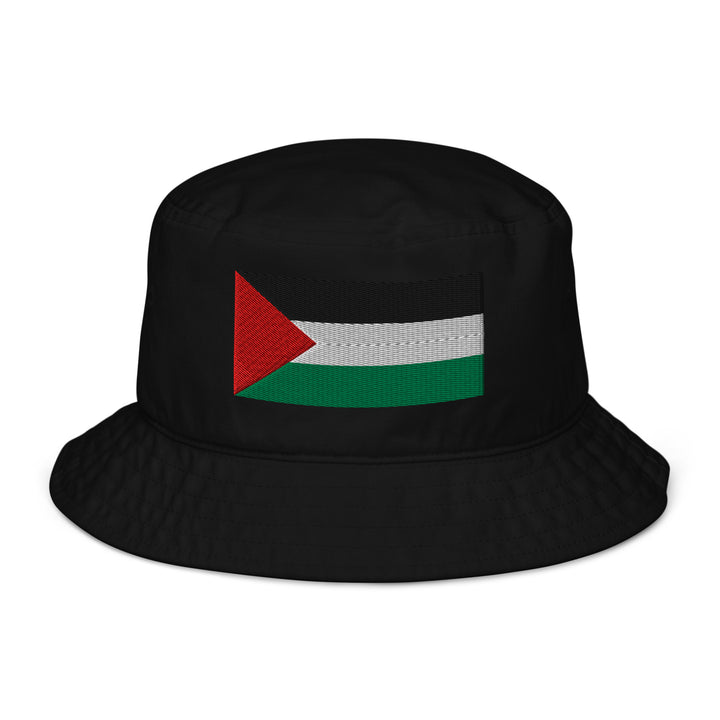 Palestine Flag - Organic Bucket Hat, Black